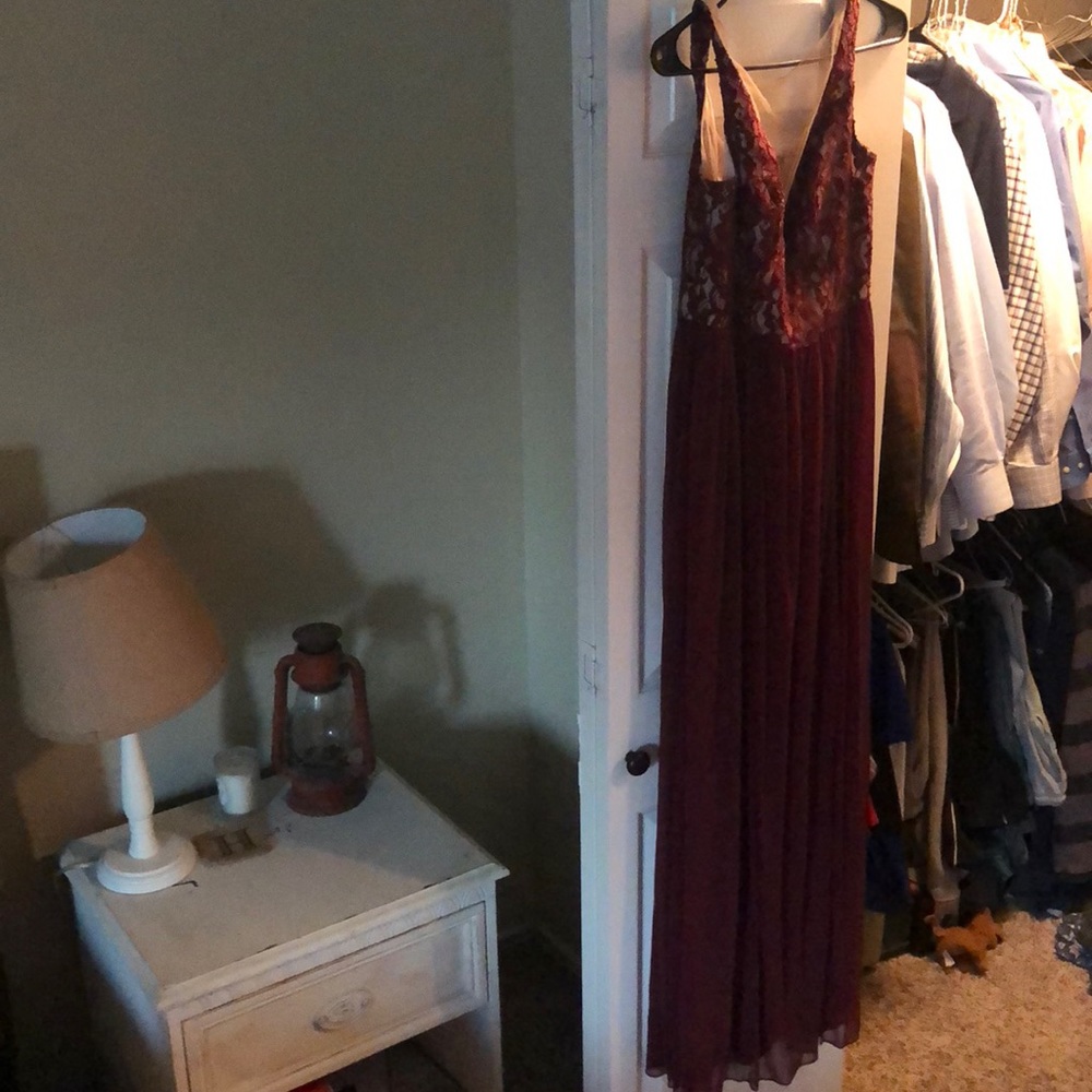 Size 4 burgundy dress from David’s bridal